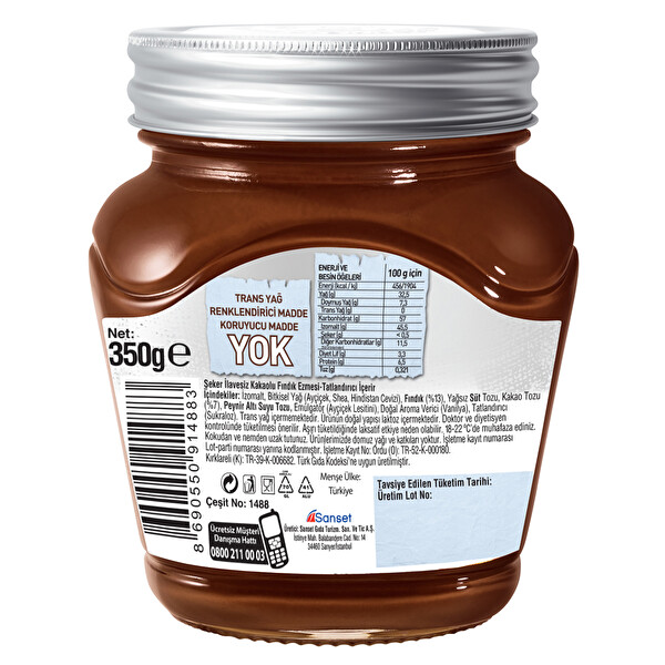 Sarelle Şekersiz Kakaolu Fındık Ezmesi 350 g Sarelle Şekersiz Kakaolu Fındık Ezmesi 350 g