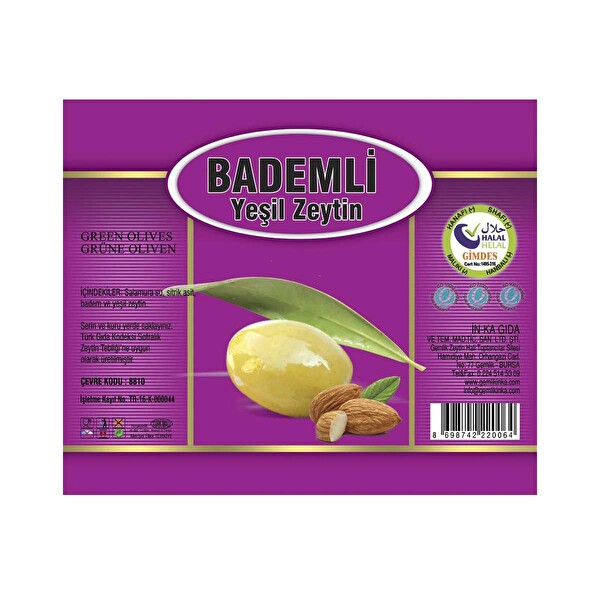 İnka Bademli Yeşil Zeytin İnka Bademli Yeşil Zeytin