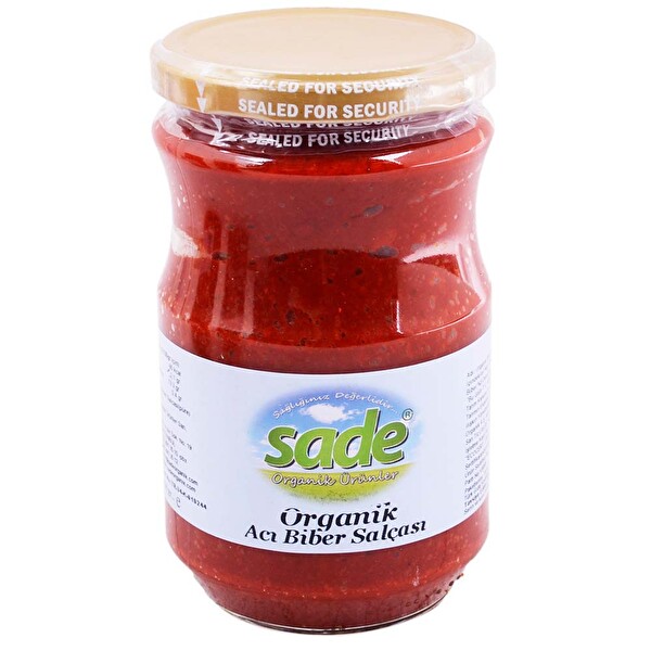 Sade Organik Acı Biber Salçası 650 G