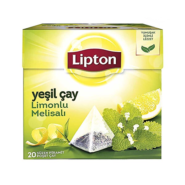 Lipton Yeşil Çay Limonlu Melisalı Piramit Poşet 20'li 32 g