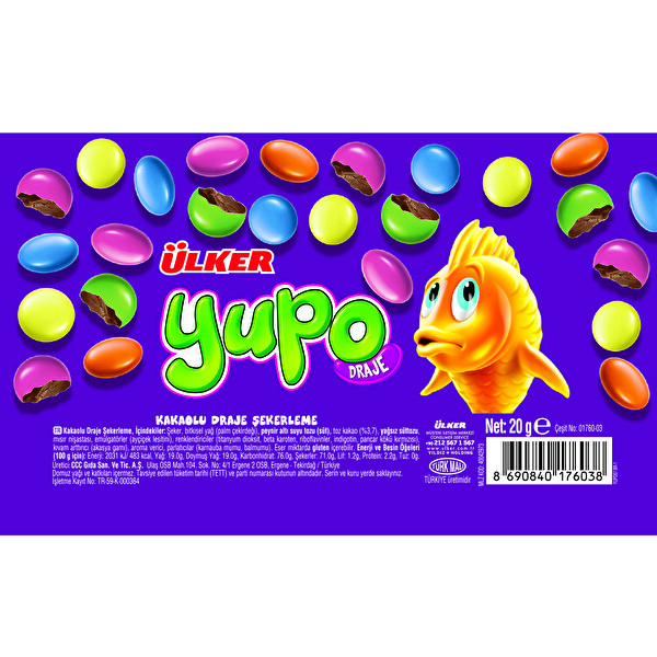 Ülker Yupo Draje Tüp 3x20 g Ülker Yupo Draje Tüp 3x20 g