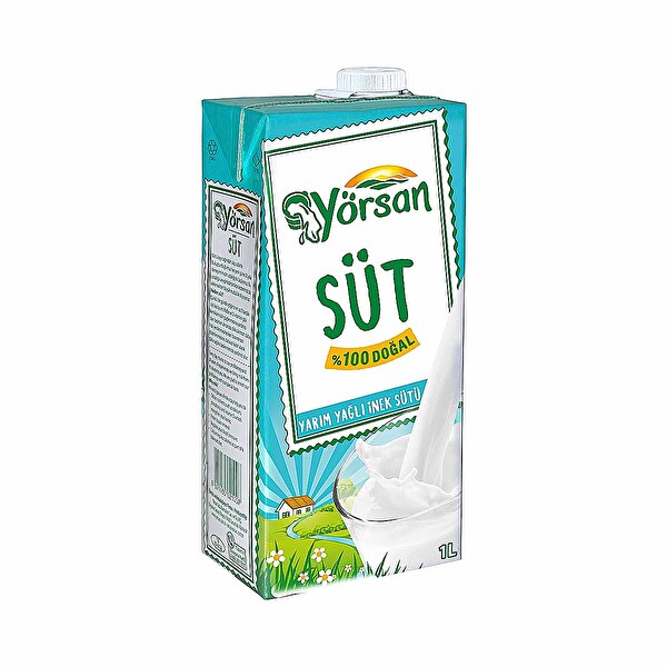Yörsan Yarım Yağlı Uzun Ömürlü Süt 1 Lt