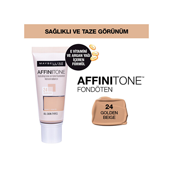 Maybelline New York Affinitone Fondöten - 24 Golden Beige Maybelline New York Affinitone Fondöten - 24 Golden Beige