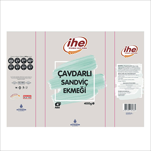 İHE Çavdarlı Sandviç 4x100 g İHE Çavdarlı Sandviç 4x100 g
