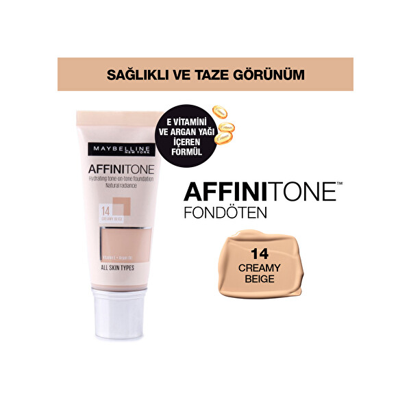 Maybelline New York Affinitone Fondöten - 14 Creamy Beige Maybelline New York Affinitone Fondöten - 14 Creamy Beige