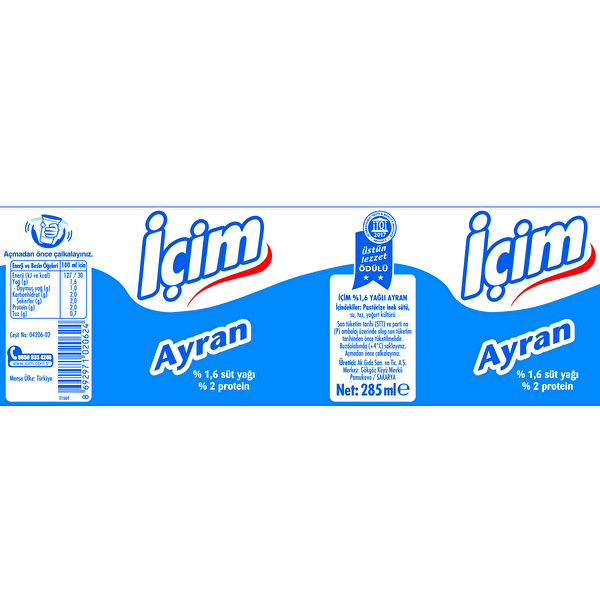 İçim Ayran 285 ml İçim Ayran 285 ml