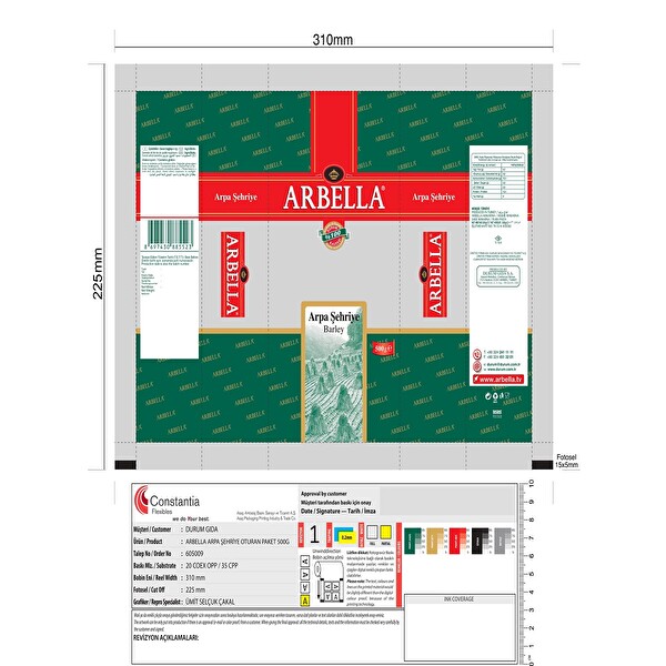 Arbella Arpa Şehriye 500 g Arbella Arpa Şehriye 500 g