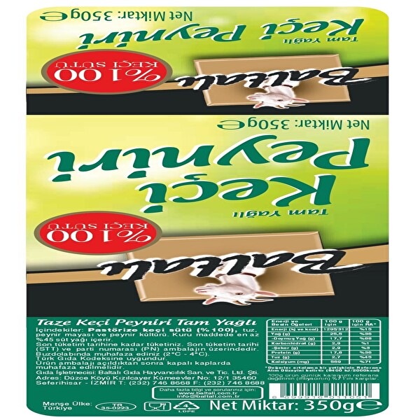 Baltali Keci Peyniri Seferihisar 350 G 30020363 Carrefoursa