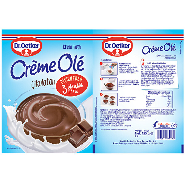 Dr. Oetker Creme Ole Çikolatalı Krem Tatlı 125 g Dr. Oetker Creme Ole Çikolatalı Krem Tatlı 125 g