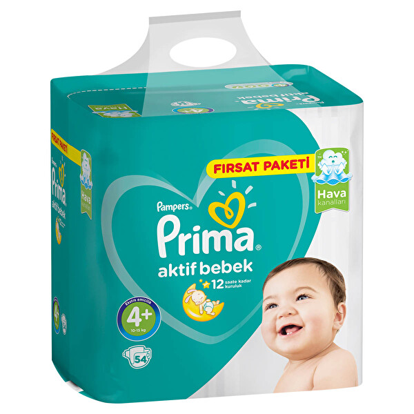 uygun hesapli prima bebek bezi aktif bebek 4 beden maxi plus firsat paketi 54 adet indirimli urunleri ve firsatlari