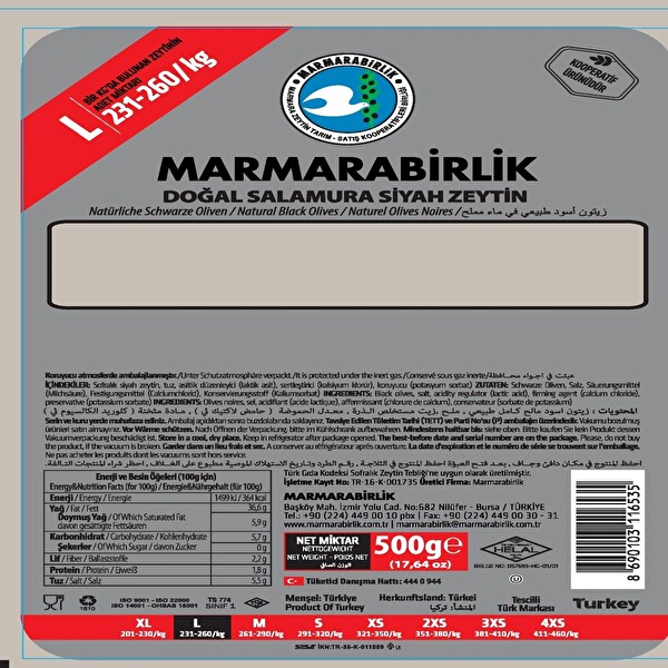 Marmarabirlik Hiper Zeytin 500 g Marmarabirlik Hiper Zeytin 500 g