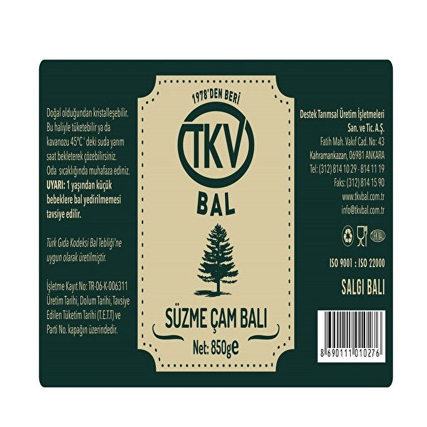 tkv cam bali 850 g indirimli