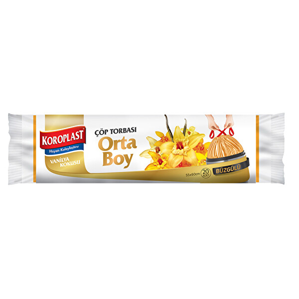 Koroplast Büzgülü Çöp Torbası Orta Boy Vanilya Koroplast Büzgülü Çöp Torbası Orta Boy Vanilya