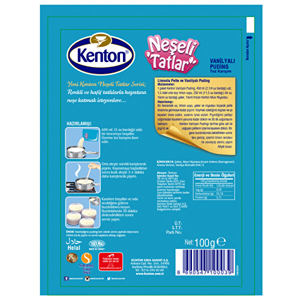 Kenton Neşeli Tatlar Vanilyalı Puding 100 g Kenton Neşeli Tatlar Vanilyalı Puding 100 g
