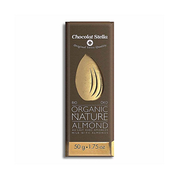 Chocolat Stella Parça Bademli Organik Sütlü Çikolata 50 g Chocolat Stella Parça Bademli Organik Sütlü Çikolata 50 g