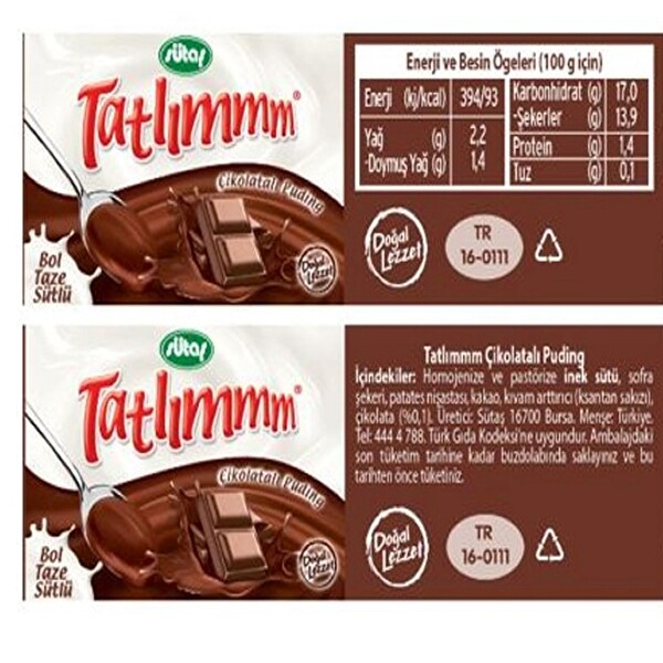 Tatlımmm Cikolatalı Puding 4x100 g Tatlımmm Cikolatalı Puding 4x100 g