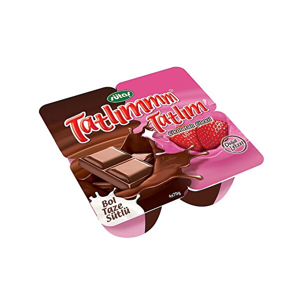 Tatlımmm Çikolatalı Çilekli Puding 4x70 g Tatlımmm Çikolatalı Çilekli Puding 4x70 g