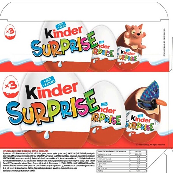 Ferrero Kinder Sürpriz Yumurta 3'lü Ferrero Kinder Sürpriz Yumurta 3'lü