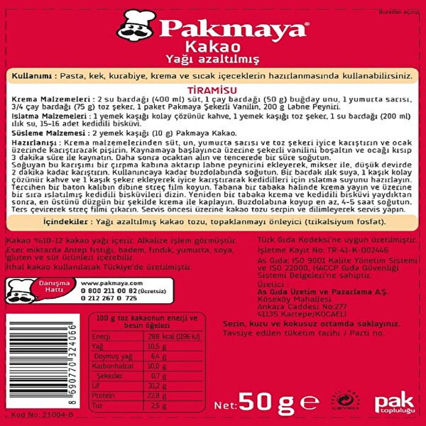 Pakmaya Kakao 2x50 g Pakmaya Kakao 2x50 g