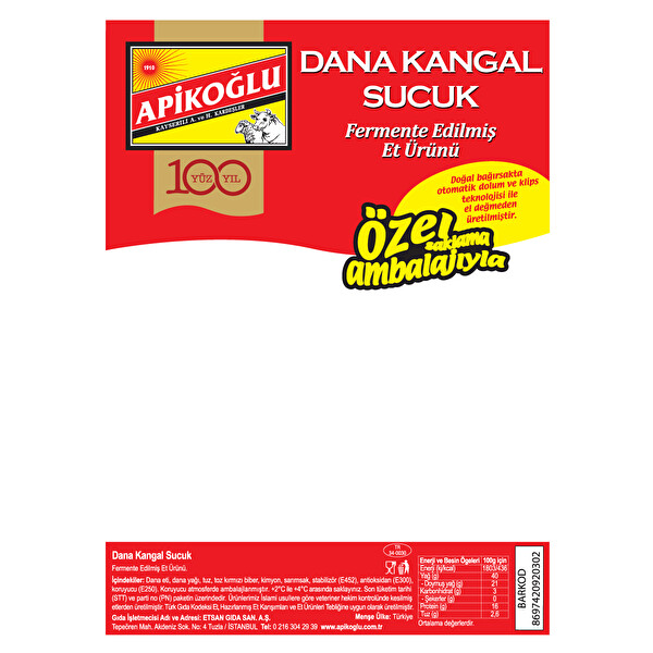 Apikoğlu Kangal Fermente Sucuk 280 g Apikoğlu Kangal Fermente Sucuk 280 g