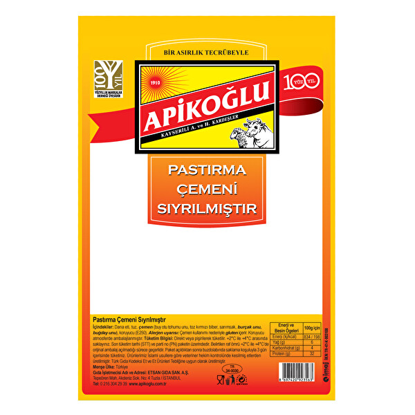 Apikoğlu Çemeni Sıyrılmış Dana Pastırma 130 g Apikoğlu Çemeni Sıyrılmış Dana Pastırma 130 g