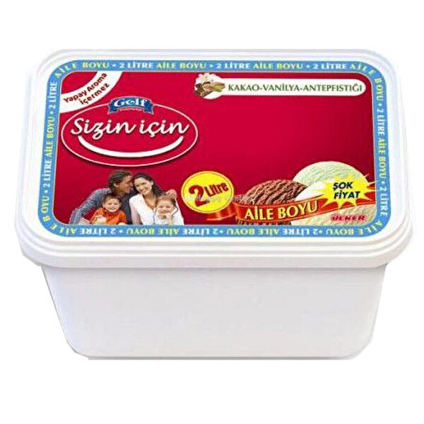 Sizin İçin Kakao-Vanilya-Antep Dondurma 2 Lt
