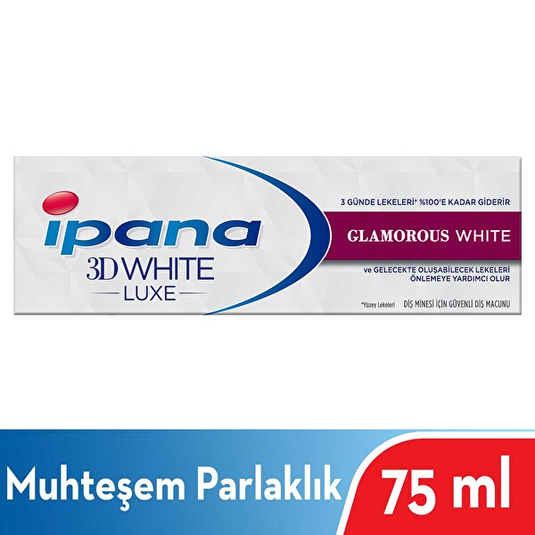 İpana 3D White Luxe Diş Macunu Glamorous Shine Muhteşem Parlaklık 75 ml İpana 3D White Luxe Diş Macunu Glamorous Shine Muhteşem Parlaklık 75 ml