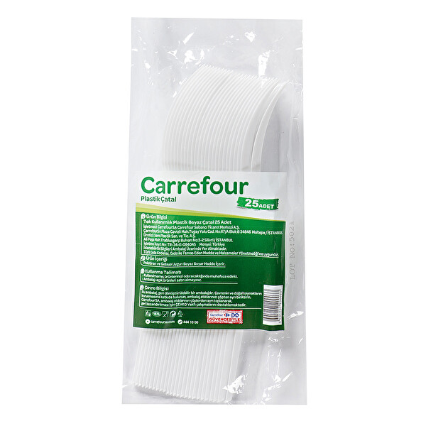 Carrefour Discount Çatal Beyaz 25'li Carrefour Discount Çatal Beyaz 25'li
