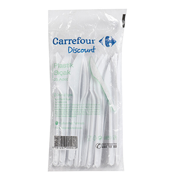 Carrefour Discount Plastik Bıcak Beyaz 25'li Carrefour Discount Plastik Bıcak Beyaz 25'li