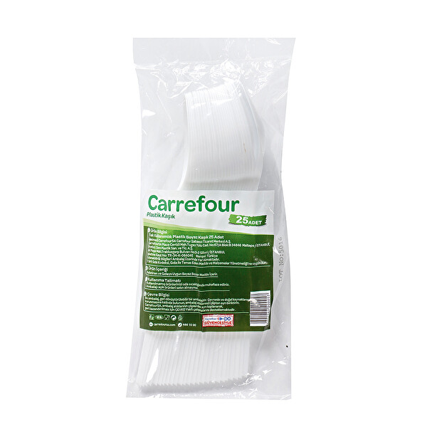 Carrefour Discount Plastik Kaşık Beyaz 25'li Carrefour Discount Plastik Kaşık Beyaz 25'li