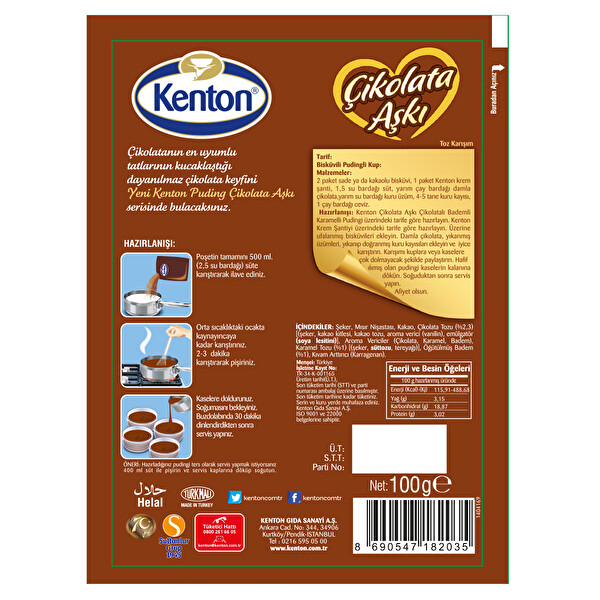 Kenton Çikolatalı ve Portakal Kabuklu Puding 100 g Kenton Çikolatalı ve Portakal Kabuklu Puding 100 g