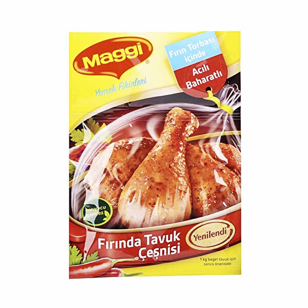 Maggi Acılı Baharatlı Tavuk Çeşnisi Fırın Torbalı Maggi Acılı Baharatlı Tavuk Çeşnisi Fırın Torbalı