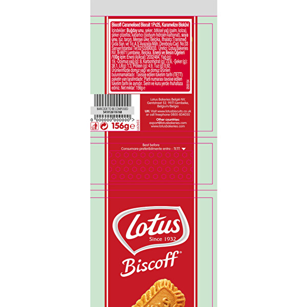 Lotus Caramelised Bisküvi 156 g Lotus Caramelised Bisküvi 156 g