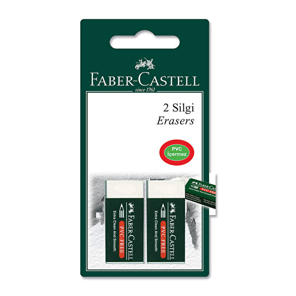 Faber Castell 2 Plastik Silgi 7085/24 (Beyaz)