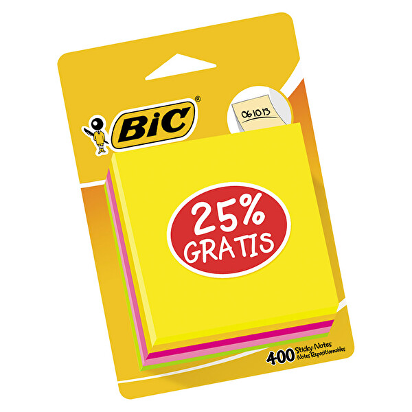 Bic Yapışkanlı Not Kağıdı 400 Yaprak %25 Bedava Bic Yapışkanlı Not Kağıdı 400 Yaprak %25 Bedava