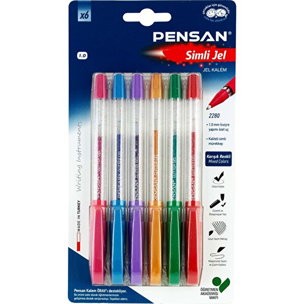 Pensan Simli Jel Kalem 6'lı