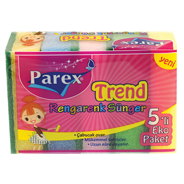 Trend Rengaren Sünger Düz 5'li Trend Rengaren Sünger Düz 5'li