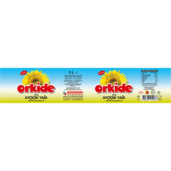 Orkide Ayçiçek Yağı 2 lt Orkide Ayçiçek Yağı 2 lt