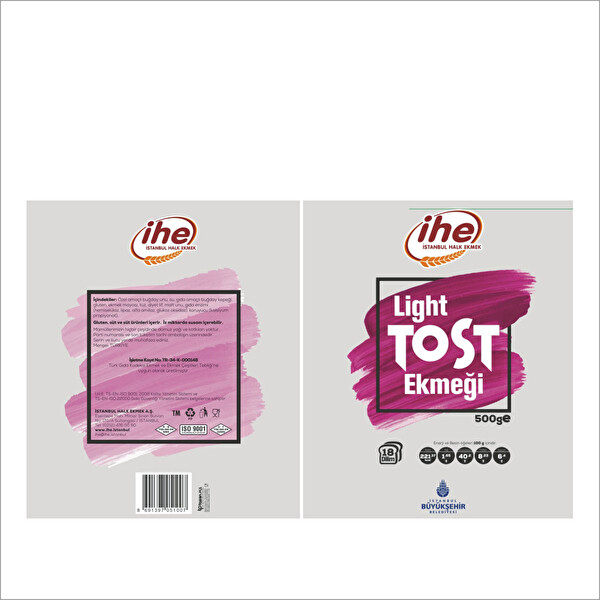 İHE Light Tost Ekmeği 500 g İHE Light Tost Ekmeği 500 g