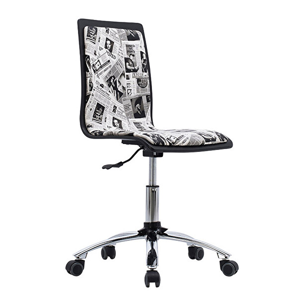 Pop Art Ofis Sandalye Gazete Baskılı Pop Art Ofis Sandalye Gazete Baskılı