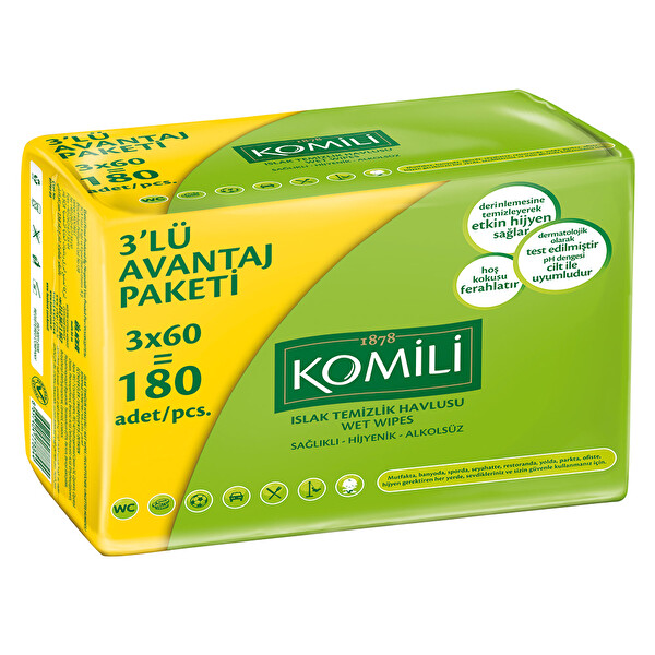 Komili Islak Havlu 3x60