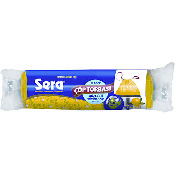 Sera Büzgülü ve Kokulu Çöp Torbası Büyük Boy Sera Büzgülü ve Kokulu Çöp Torbası Büyük Boy