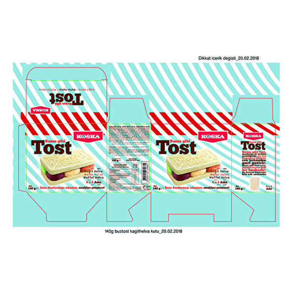 Koska Buz Gibi Tost Kağıt Helva 140 g Koska Buz Gibi Tost Kağıt Helva 140 g