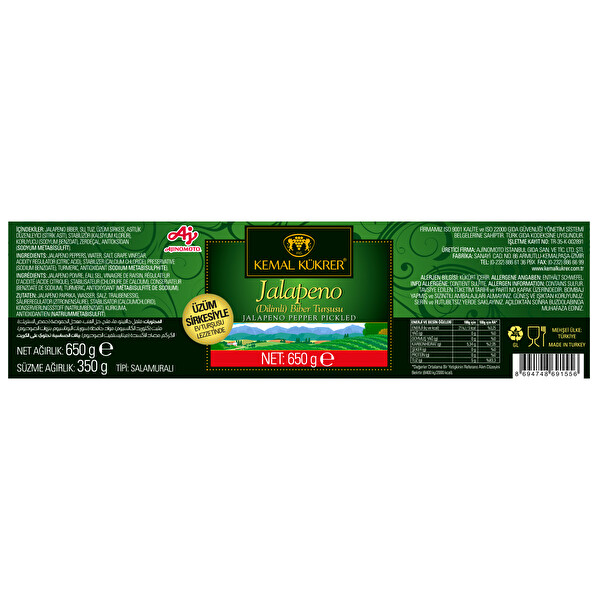 Jalapeno Biber Dilimli 650 g Jalapeno Biber Dilimli 650 g