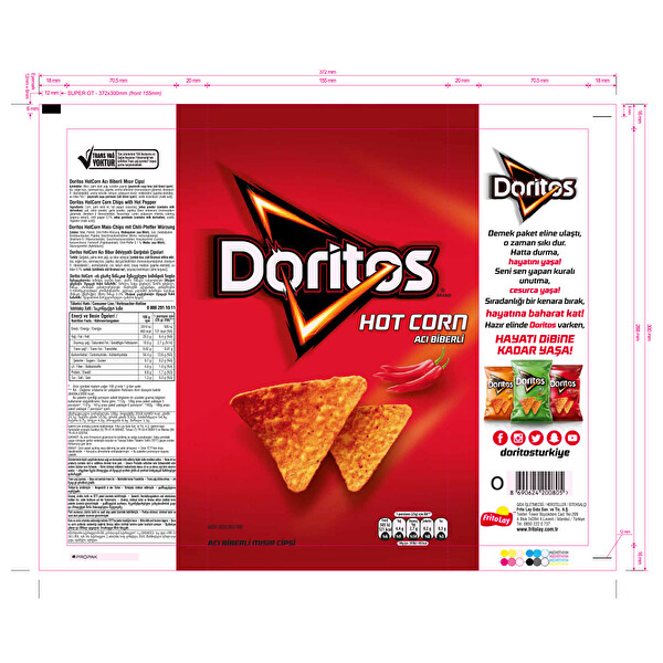 Doritos Hotcorn Acı Biber Çeşnili Süper Boy 121 g Doritos Hotcorn Acı Biber Çeşnili Süper Boy 121 g