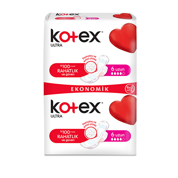 Kotex Ultra İkili Paket Uzun 12'li Kotex Ultra İkili Paket Uzun 12'li