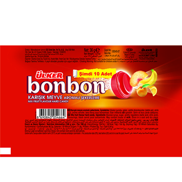 Ülker Bonbon Rulo Şeker Meyveli 36 g Ülker Bonbon Rulo Şeker Meyveli 36 g