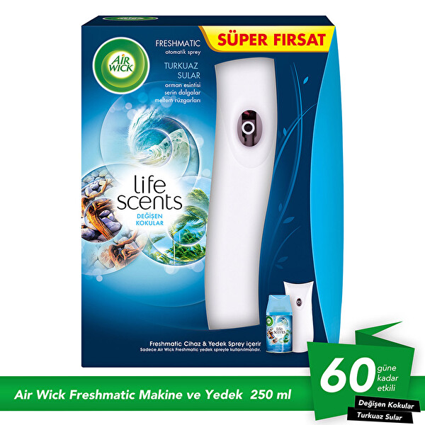 Air Wick Oda Kokusu Life Scents Makine + Yedek Set Turkuaz Sular