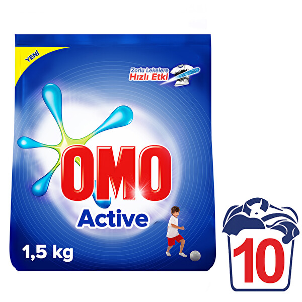Omomatik Toz Çamaşır Deterjanı Active 10 Yıkama 1.5 kg Omomatik Toz Çamaşır Deterjanı Active 10 Yıkama 1.5 kg
