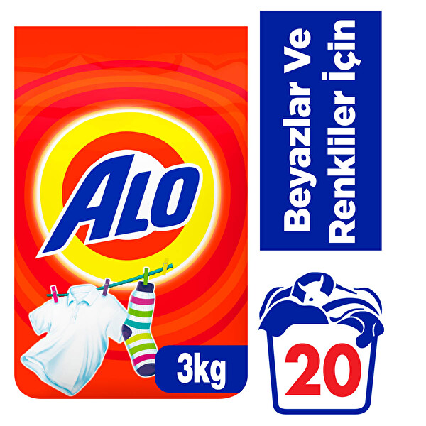 Alo Toz Çamaşır Deterjanı Beyazlar ve Renkliler İçin 3 kg